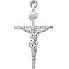 Sterling Silver 1 1/4in Slender INRI Crucifix