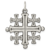 Sterling Silver Jerusalem Cross Pendant 1in
