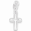 Sterling Silver Rounded Cross Charm 1/2in