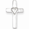 Sterling Silver 5/8in Cross Heart Pendant with Hidden Bail