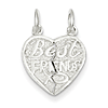 Sterling Silver Best Friends 2-piece break apart Heart Charm