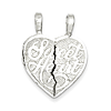 Sterling Silver Sweet Heart Two-piece Break Apart Charm