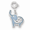 Sterling Silver Blue Enameled Elephant Charm