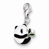 Sterling Silver CZ Enamel Panda Charm