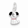 Sterling Silver 5/8in Enameled Puppy Charm