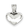Sterling Silver 1/4in Polished Puffed Heart Charm