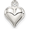 Sterling Silver 3/8in Puff Heart Charm