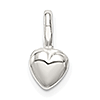 Sterling Silver 1/4in Puffed Heart Charm
