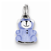 Sterling Silver Blue and White Enamel Teddy Bear Charm