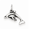 Sterling Silver Antiqued Dolphin with Baby Charm