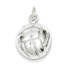 Sterling Silver 9/16in Polished Volleyball Charm