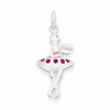 Sterling Silver Pink and Magenta Enameled Ballerina Charm