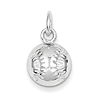 Sterling Silver 3/8in Baseball Charm