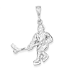 Sterling Silver Hockey Player Pendant 1in