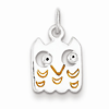 Sterling Silver Yellow Enameled Owl Charm
