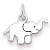 Sterling Silver Enameled Flat Elephant Charm