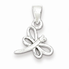 Sterling Silver 1/2in Polished Dragonfly Charm