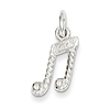 Sterling Silver Textured Music Notes Charm