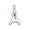 Sterling Silver Letter A with Hot Pink Enamel Pendant