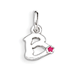 Sterling Silver Letter B with Hot Pink Enamel Pendant