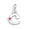 Sterling Silver Letter C with Hot Pink Enamel Pendant