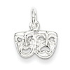 1/4in Sterling Silver Comedy Tragedy Charm