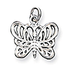Sterling Silver 1/2in Fancy Butterfly Charm