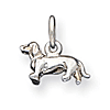 Sterling Silver 1/4in 3-D Dog Charm