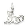 Sterling Silver 3-D Sitting Cat Charm
