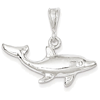 Sterling Silver 1in Open Back Polished Dolphin Pendant
