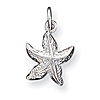 Sterling Silver 1/2in Starfish Charm with Open Back