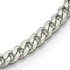 Sterling Silver 28in Rhodium-plated Curb Chain 3.5mm