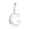 Sterling Silver CZ Letter G Charm with Lobster Clasp
