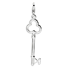 Sterling Silver Key with Lobster Clasp Charm