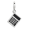 Sterling Silver 3-D Enameled Calculator Charm with Clasp