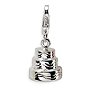 Sterling Silver 3-D Wedding Cake with Lobster Clasp Charm