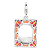 Sterling Silver 3-D Enameled Photo Frame with Lobster Clasp Charm