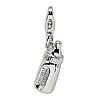 Sterling Silver Baby Bottle Charm with Lobster Clasp