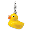 Sterling Silver 3-D Enameled Duck Charm