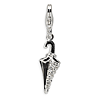 Sterling Silver 3-D Enameled & CZ Parasol with Lobster Clasp Charm