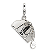Sterling Silver 3-D Enameled Purse with Lobster Clasp Charm
