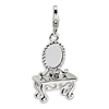 Sterling Silver 3-D Vanity with Lobster Clasp Charm