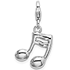 Sterling Silver 2-D Enameled on Back Musical Note Charm