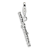 Sterling Silver Polished Flute with Lobster Clasp Charm