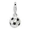 Sterling Silver 3-D Enameled Soccer Ball Charm
