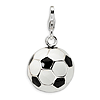 Sterling Silver 3-D Enamel Soccer Ball Charm