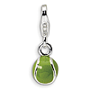 Sterling Silver 3-D Enameled Tennis Ball with Lobster Clasp Charm