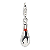 Sterling Silver Enameled Bowling Pin Charm