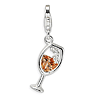 Sterling Silver Open Champagne Glass Charm