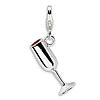 Sterling Silver 3-D Enameled Red Wine Glass Charm